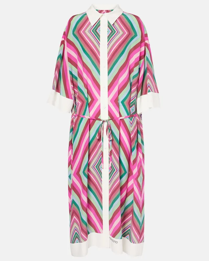 Valentino Garavani Hemdblusenkleid Rhombus 75 aus Seide Multicolor