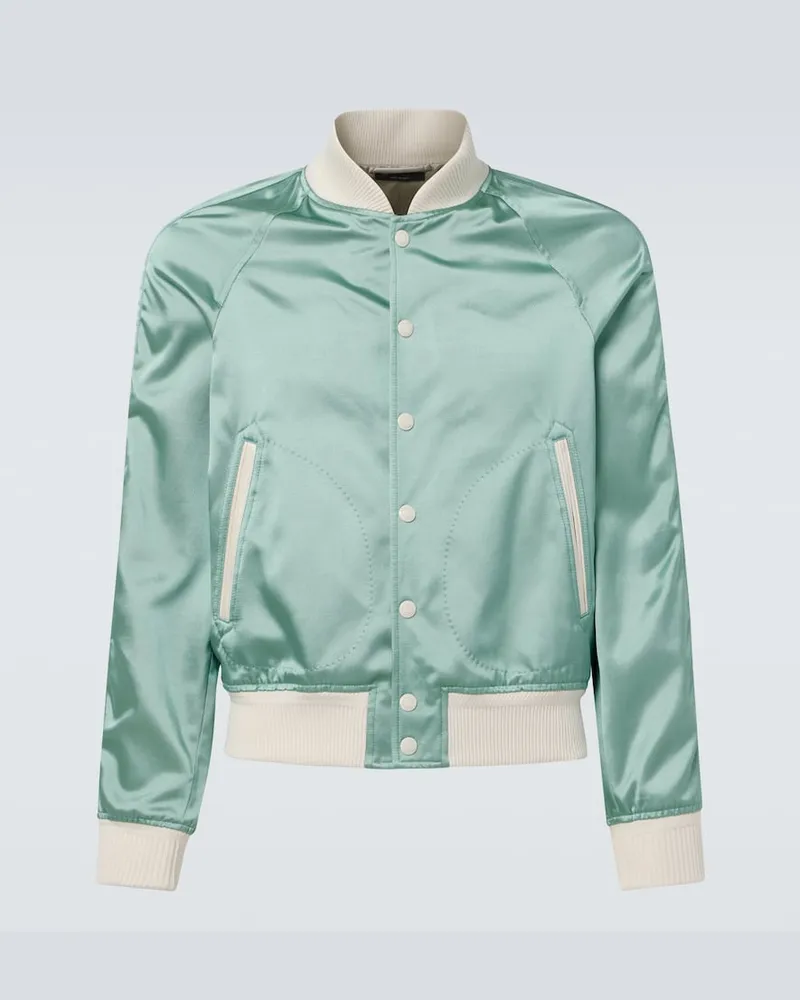 Tom Ford Bomberjacke aus Satin Grün