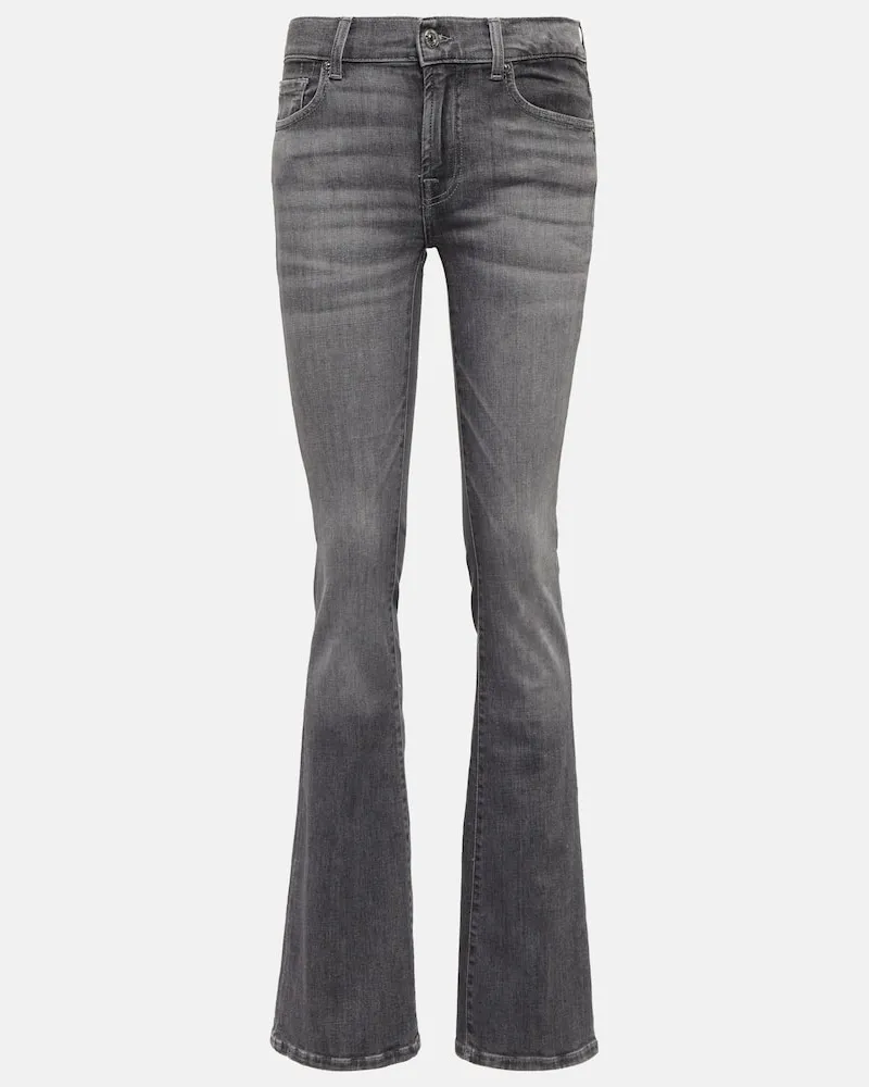 7 for all mankind Mid-Rise Flared Jeans Grau