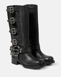 Miu Miu Stiefel aus Leder Schwarz