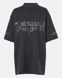 Balenciaga T-Shirt aus Baumwoll-Jersey Schwarz