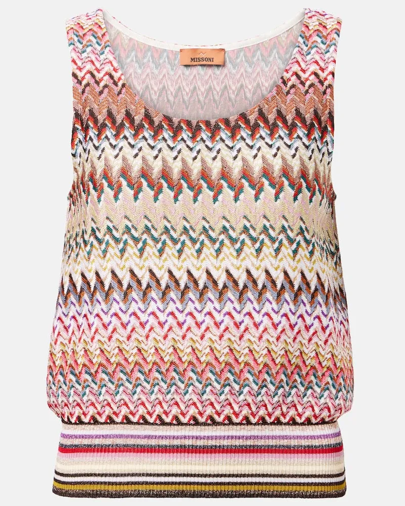 Missoni Top aus Häkelstrick Multicolor