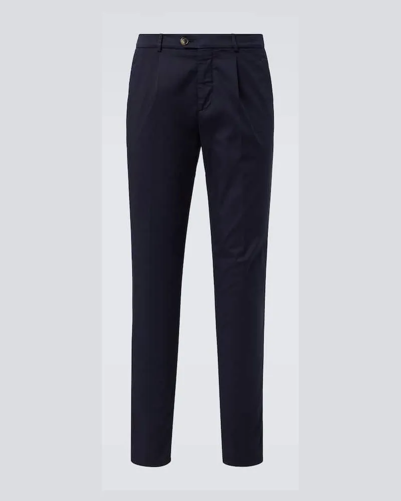 Brunello Cucinelli Hose aus Gabardine Blau