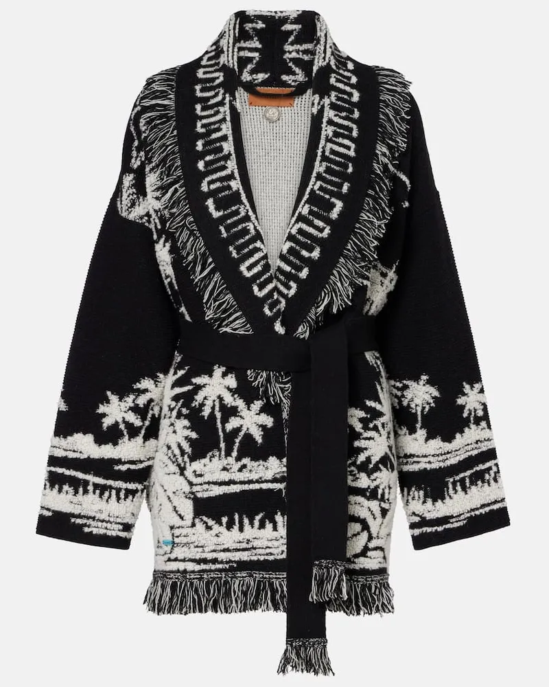 Alanui Cardigan Palm Grove Tales Schwarz
