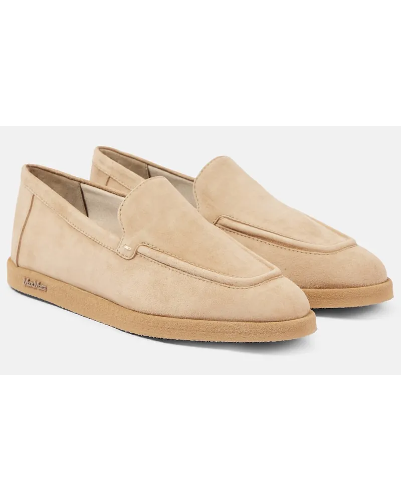 Max Mara Loafers Softloafers aus Veloursleder Beige