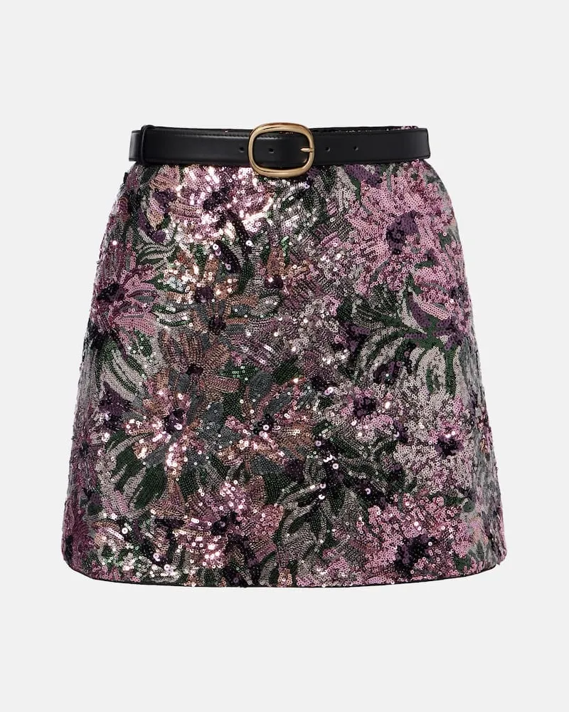 Self-Portrait Minirock mit Pailletten Multicolor