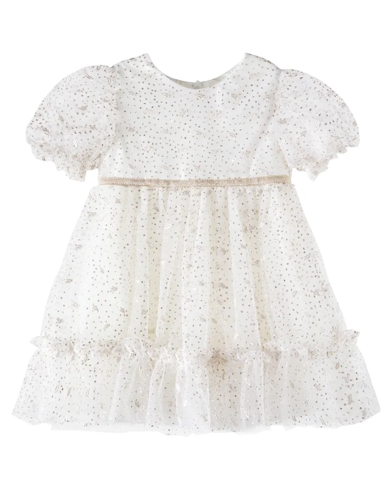 Tartine et Chocolat Baby Kleid mit Pailletten Weiß