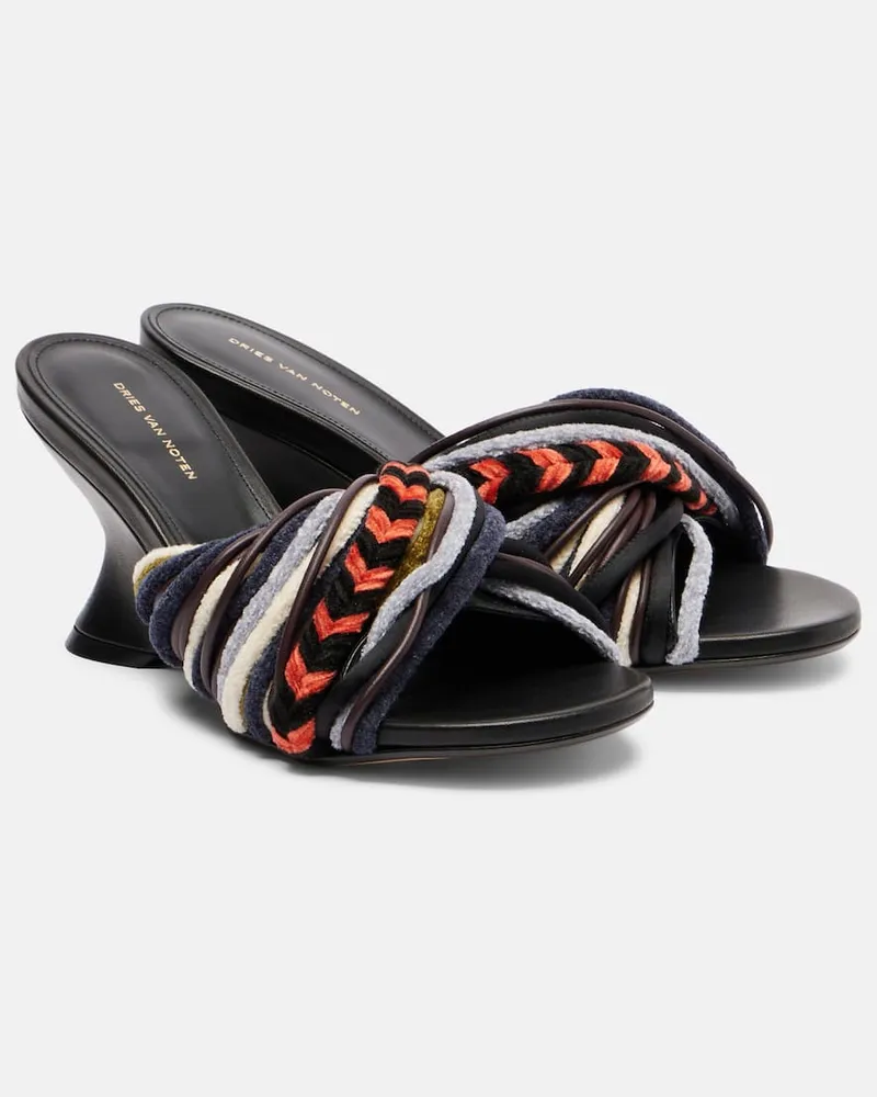 Dries van Noten Wedge-Pantoletten 75 Schwarz