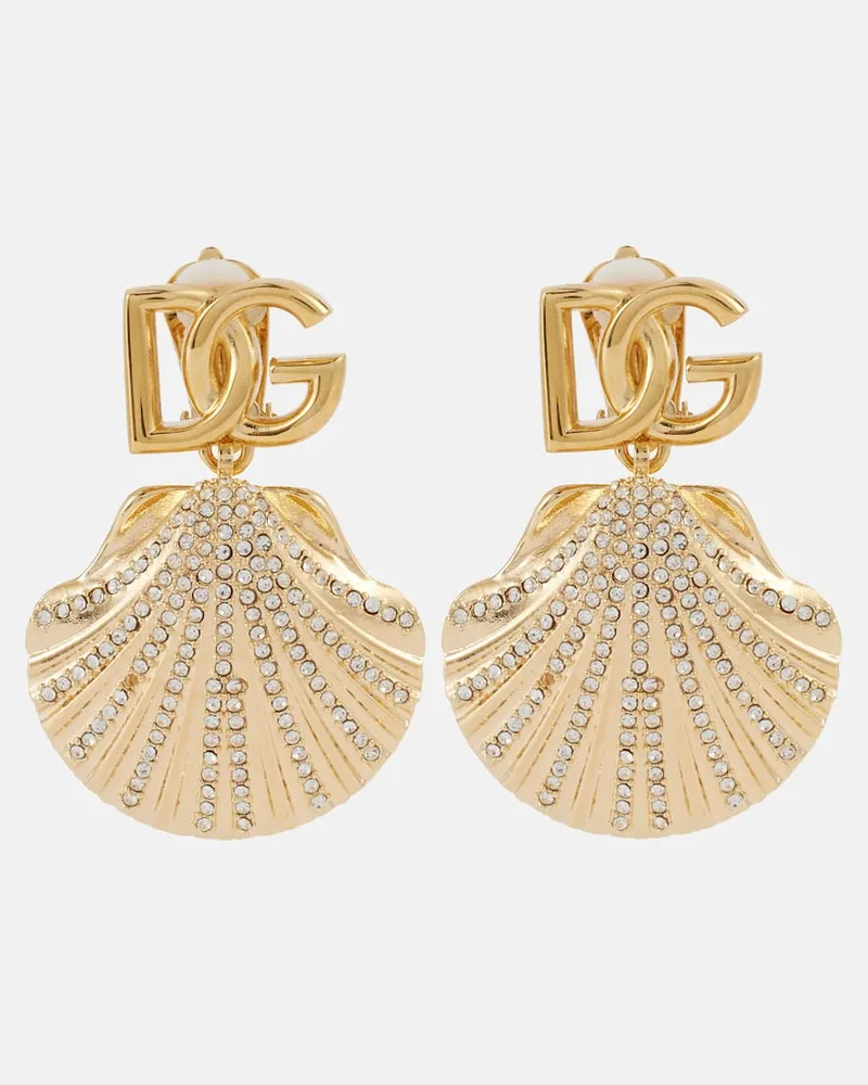 Dolce & Gabbana Clip-Ohrringe Capri DG mit Kristallen Gold