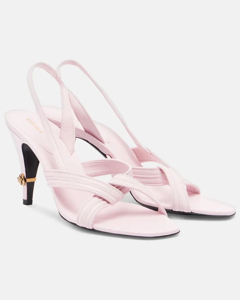 Versace Slingback-Sandalen Gianni Medusa aus Leder Rosa
