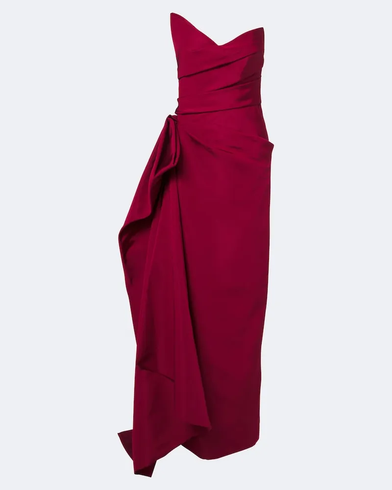 Monique Lhuillier Bustier-Robe aus Seide Rot
