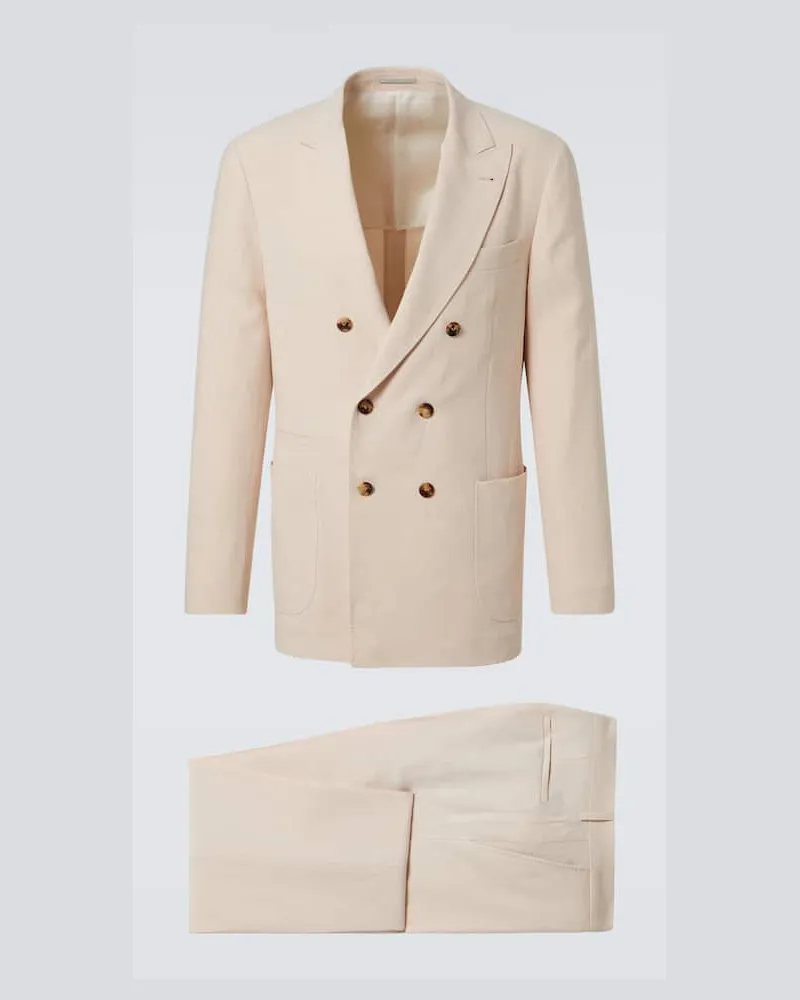 Brunello Cucinelli Anzug aus Leinen Rosa