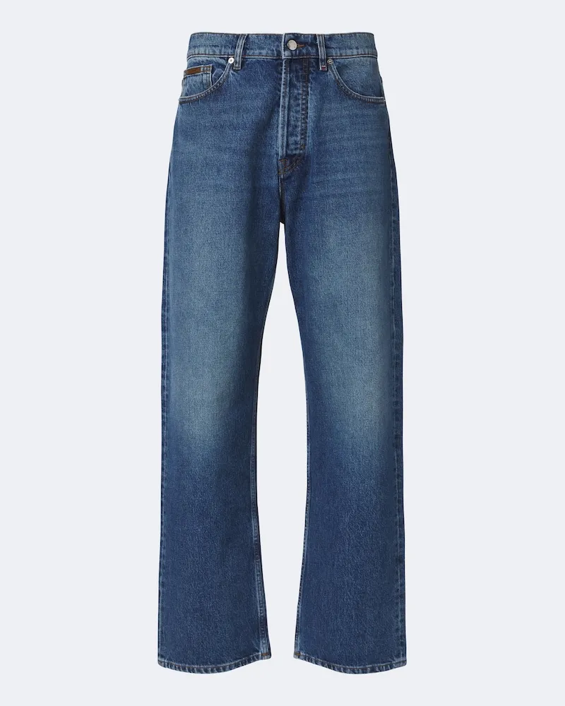 Moncler Straight Jeans Blau