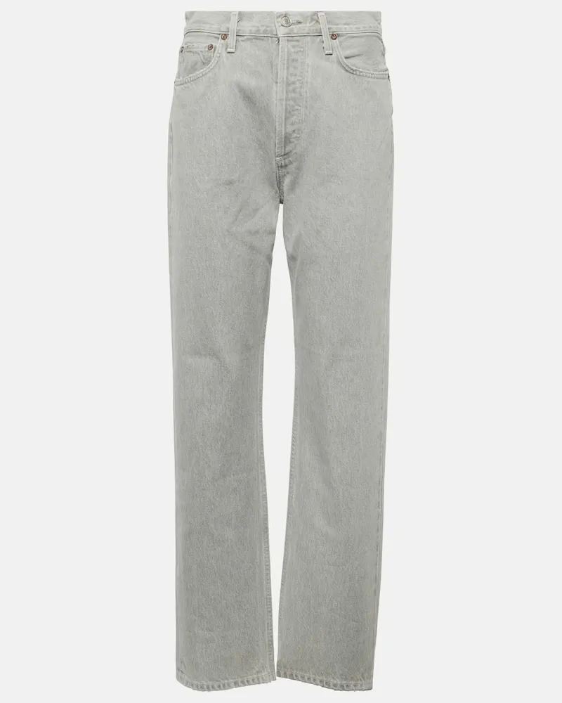 AGOLDE High-Rise Straight Jeans 90s Pinch Waist Grau