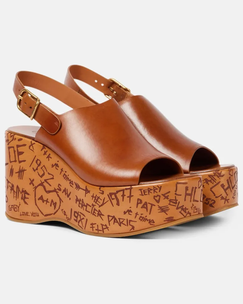 Chloé Chloé Wedges Maxime aus Leder Braun