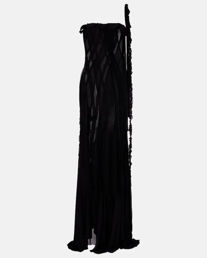 Blumarine One-Shoulder-Robe Schwarz