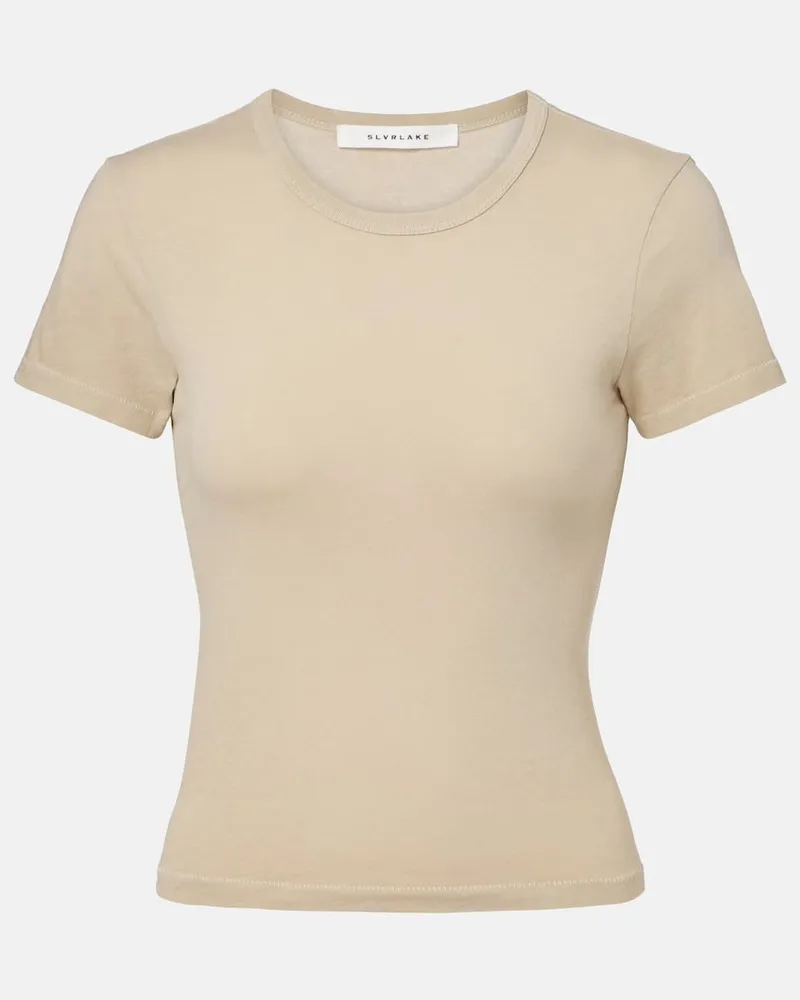 SLVRLAKE T-Shirt aus Baumwoll-Jersey Beige