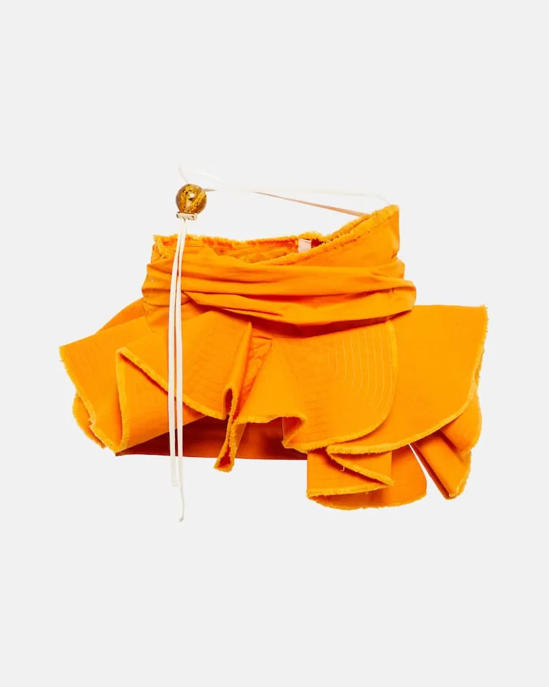 Jacquemus Minirock La Jupe Artichaut aus Baumwolle Orange