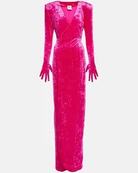 VETEMENTS Maxikleid Diva aus Samt Pink