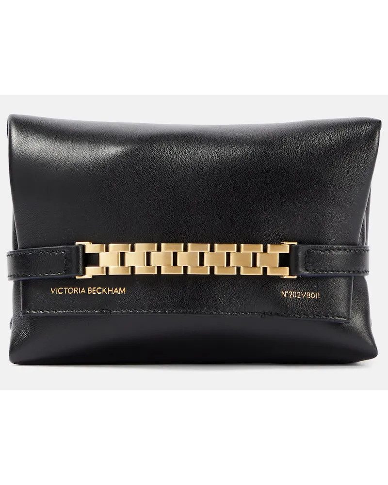 Victoria Beckham Clutch Chain Mini aus Leder Schwarz