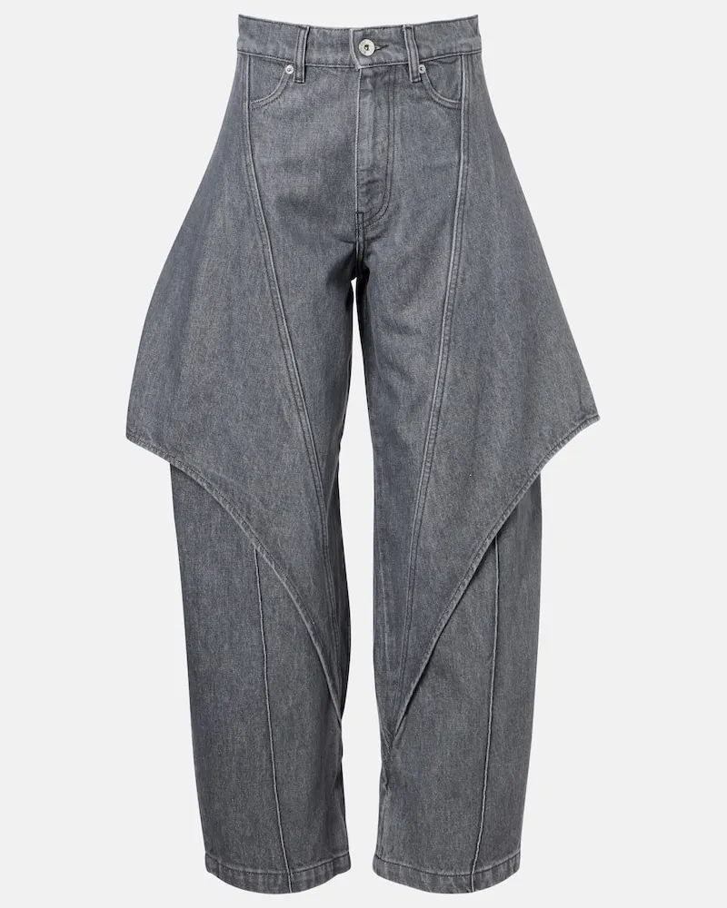 J.W.Anderson Wide-Leg Cropped-Jeans Grau