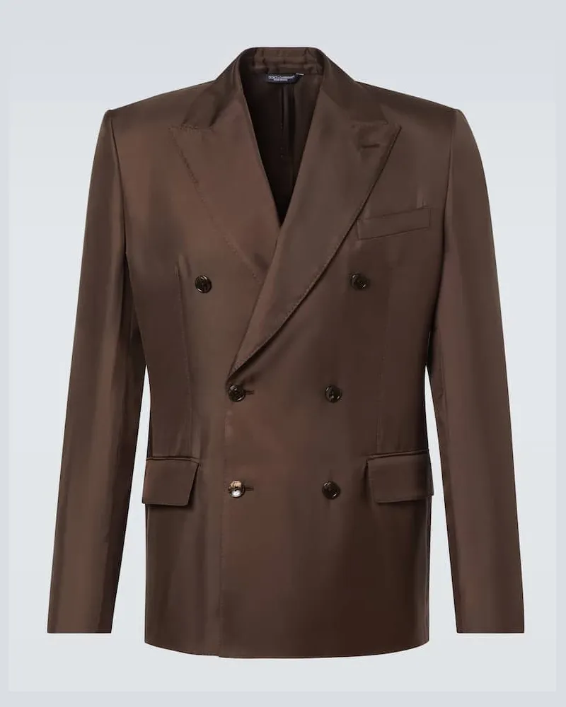 Dolce & Gabbana Blazer aus Seiden-Twill Braun