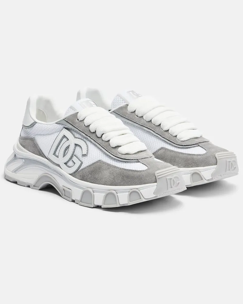 Dolce & Gabbana Sneakers Runner mit Veloursleder Grau