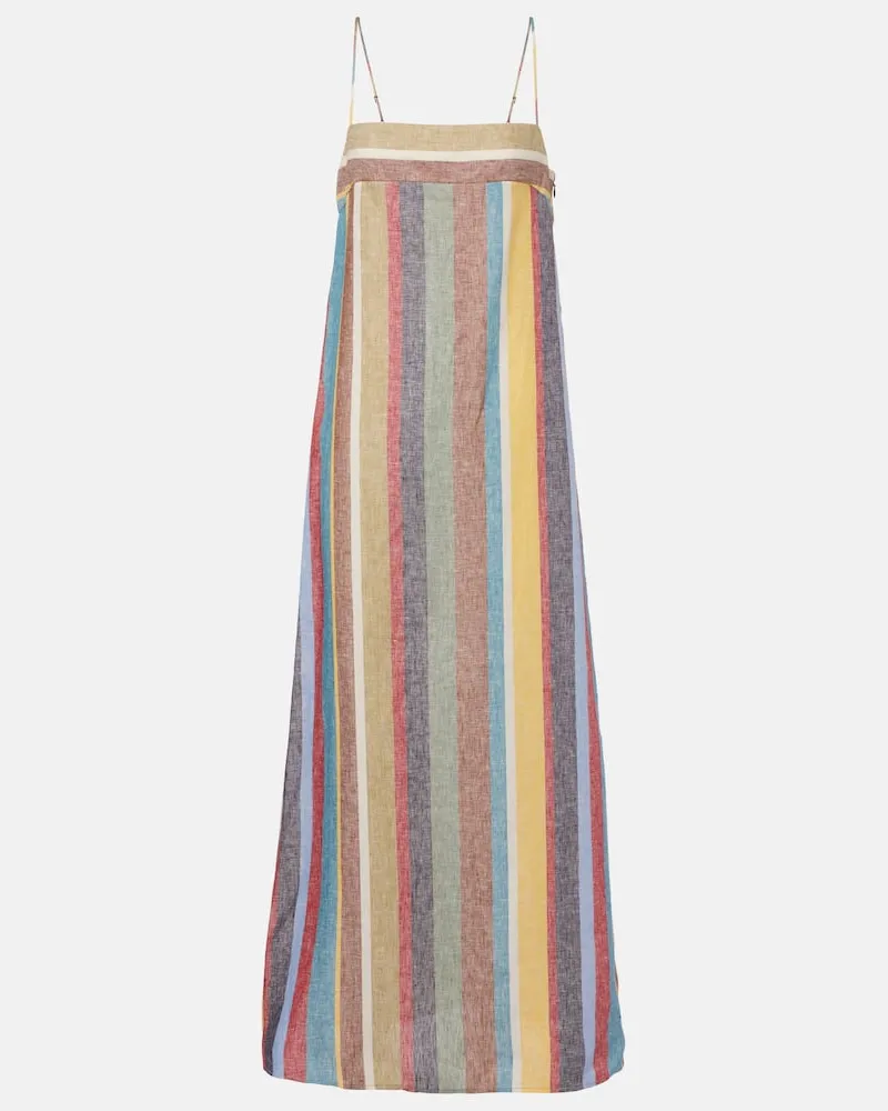 STAUD Maxikleid Laura aus Leinen Multicolor