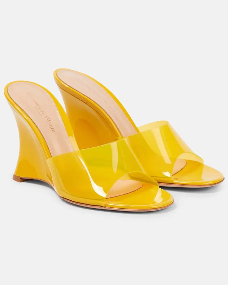 Gianvito Rossi Wedge-Pantoletten Vernice Gelb