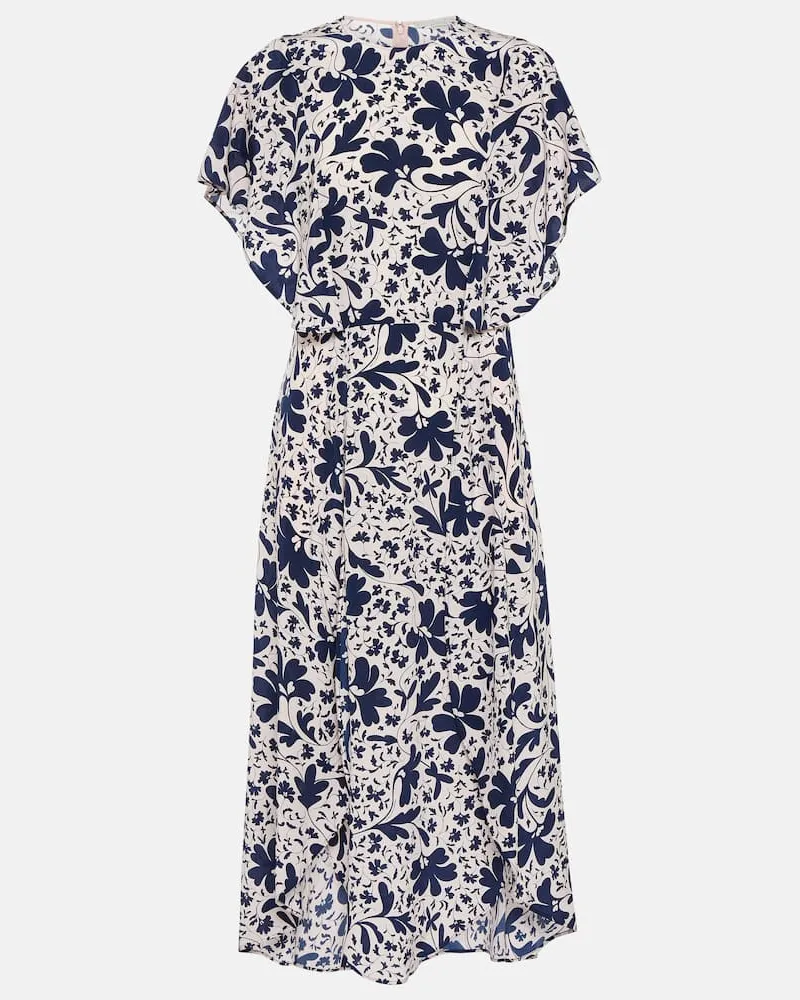 Stella McCartney Bedrucktes Midikleid aus Seide Multicolor