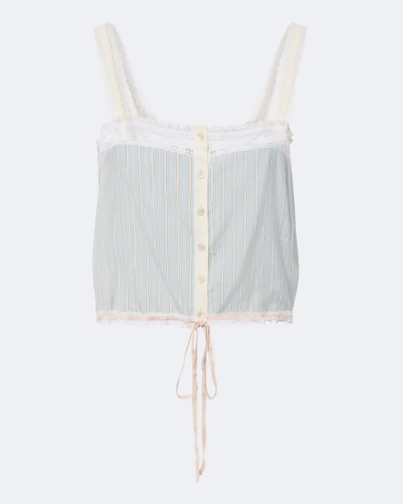 Chloé Chloé Top aus Seide mit Spitze Blau