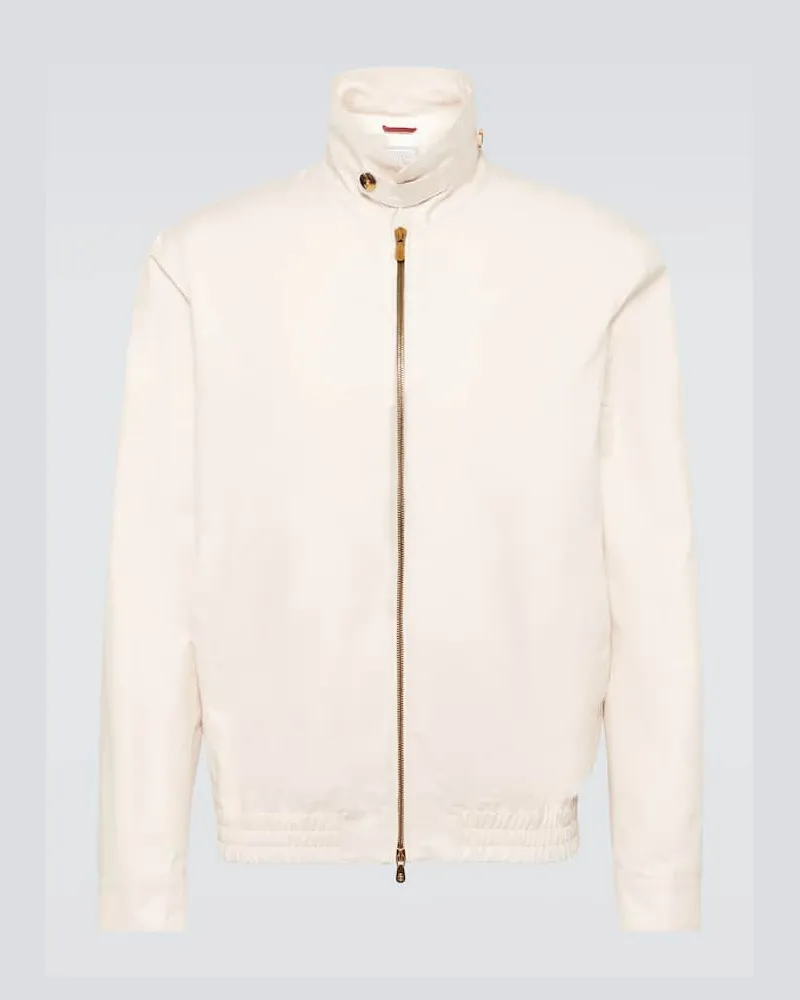 Brunello Cucinelli Blouson aus einem Baumwollgemisch Weiß