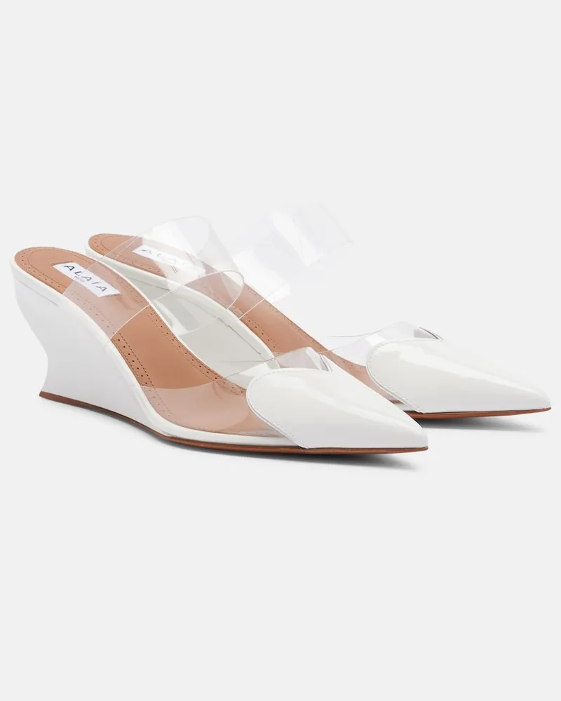 Alaïa Alaïa Wedge-Pantoletten Le Coeur aus Lackleder Weiß