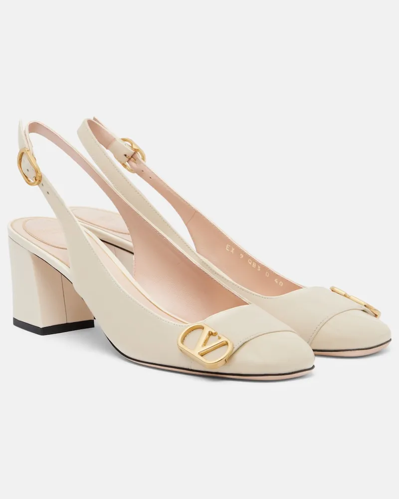 Valentino Garavani Slingback-Pumps Veeside VLogo aus Leder Weiß