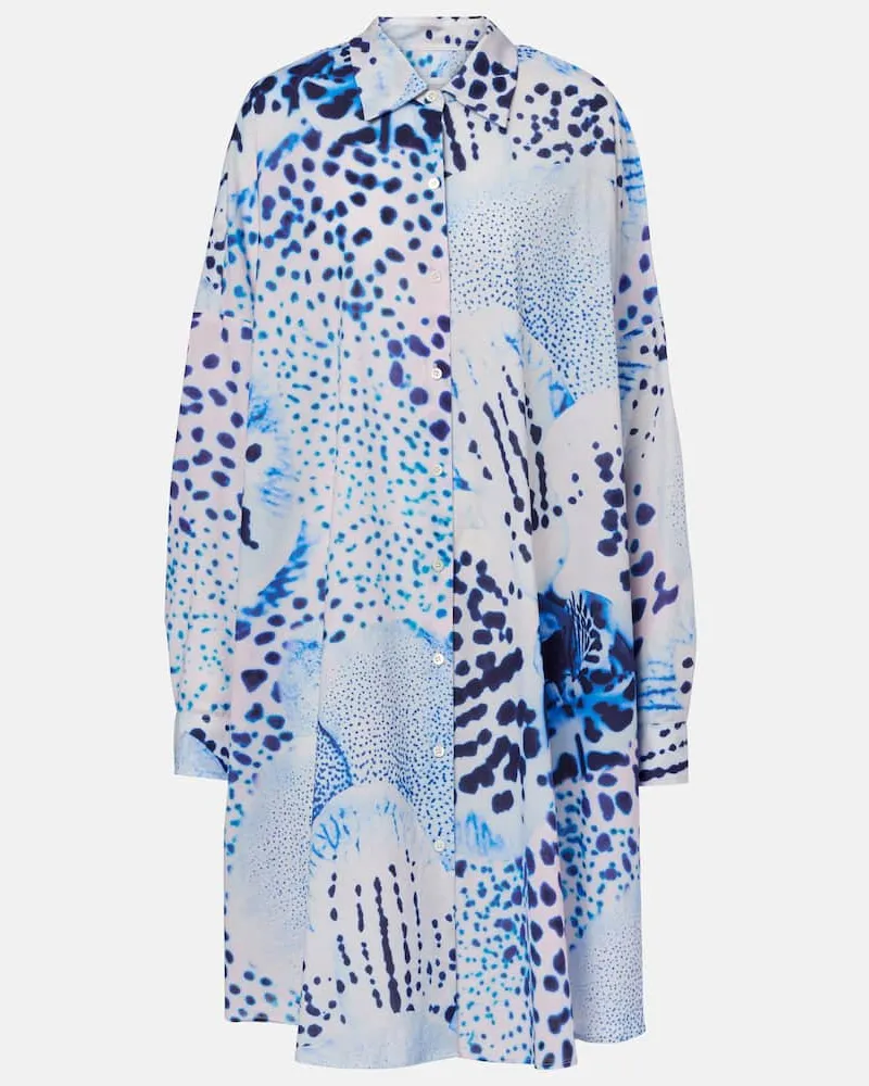 Dries van Noten Hemdblusenkleid aus Baumwoll-Voile Weiß