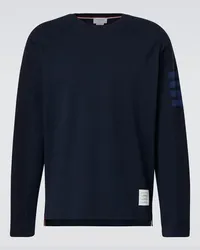 Thom Browne Longsleeve 4-Bar aus Baumwoll-Jersey Blau