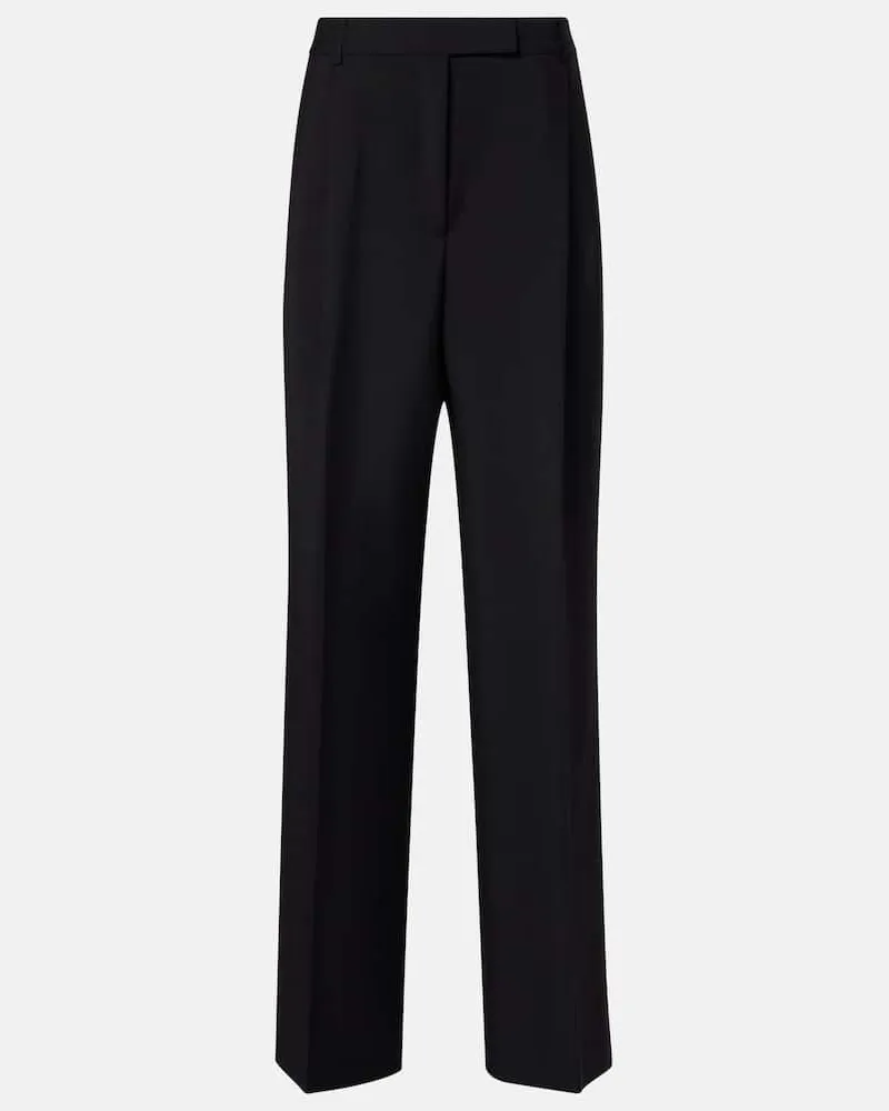 Róhe Róhe Weite Hose aus Wolle und Mohair Schwarz