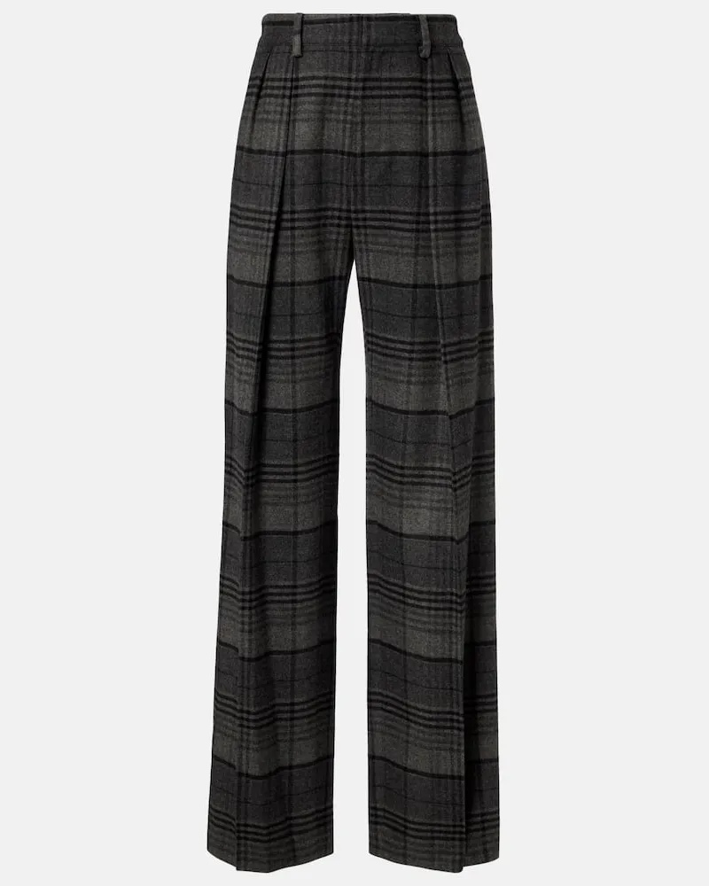 Ralph Lauren Weite Hose Jody aus Wolle Grau