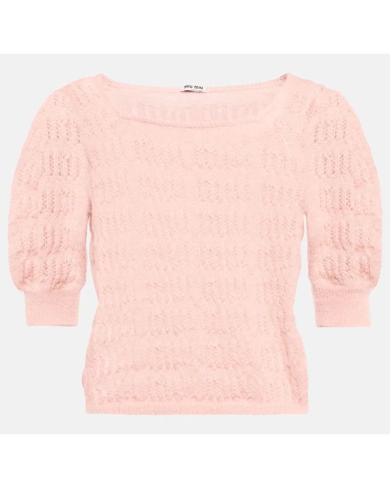 Miu Miu Top aus einem Wollgemisch Orange