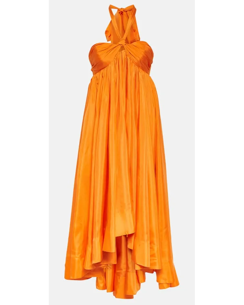 Zimmermann Midikleid Halcyon aus Seide Orange