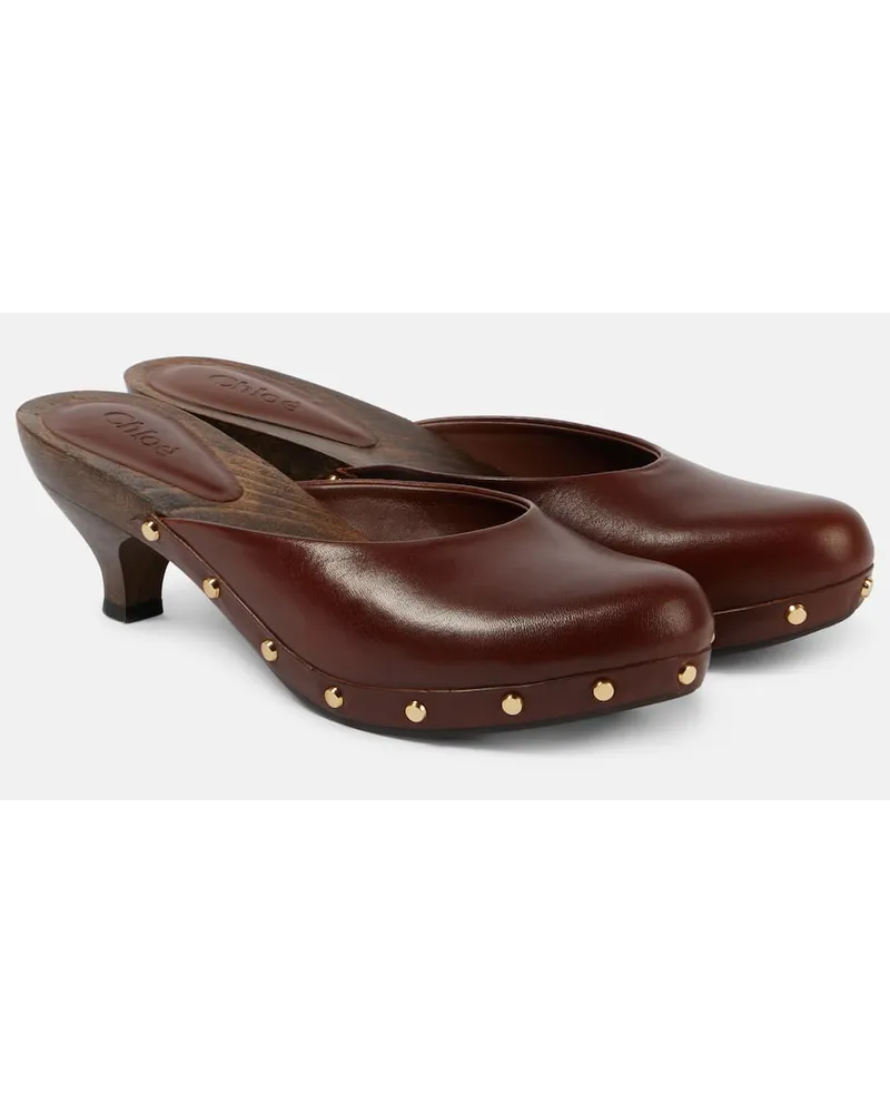 Chloé Chloé Clogs Judith aus Leder Braun