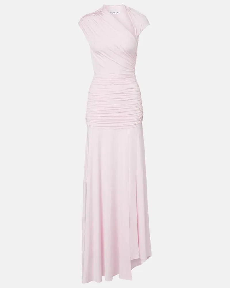 Self-Portrait Maxikleid aus Jersey Rosa