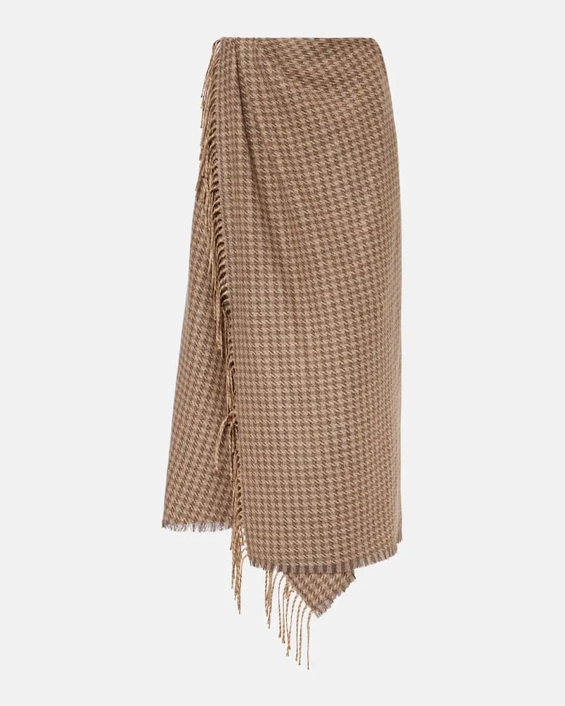 Balenciaga Wickelrock aus einem Wollgemisch Braun