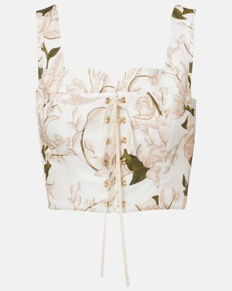AGUA BENDITA Cropped-Top Reserva Gardenia aus Leinen Multicolor
