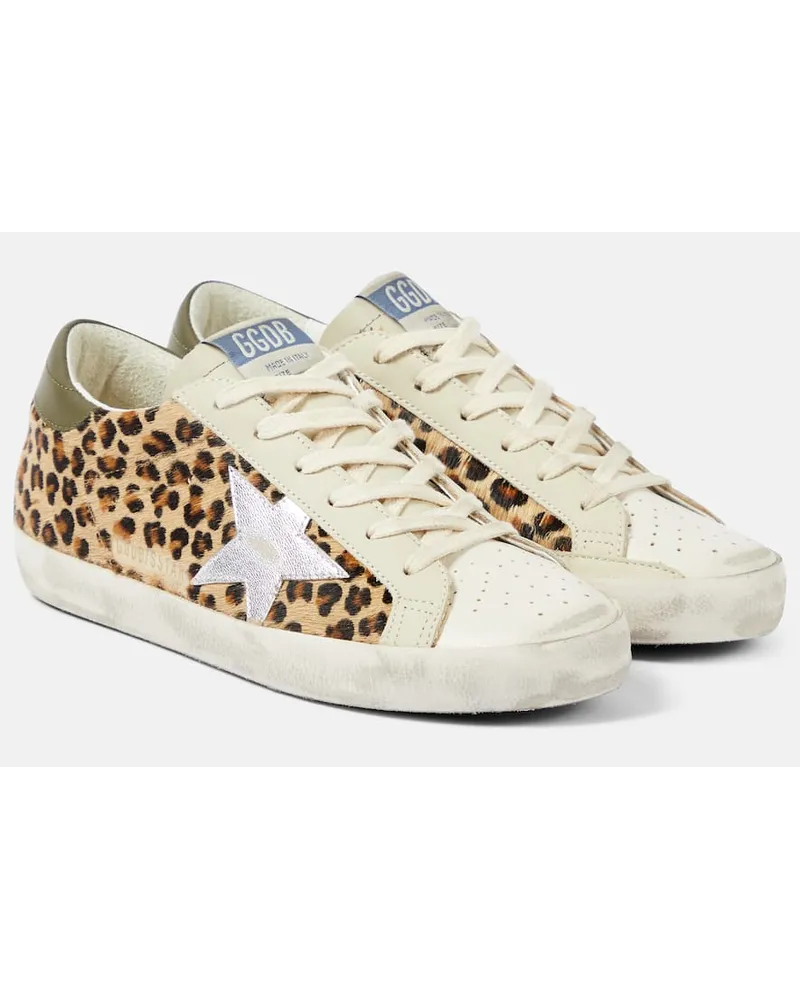 Golden Goose Bedruckte Sneakers Super-Star aus Leder Multicolor