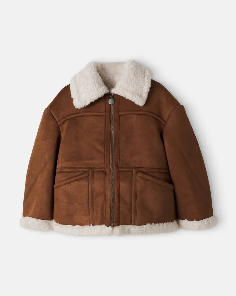 Stella McCartney Kids Jacke mit Teddyfleece Braun