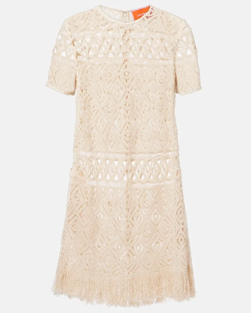 La DoubleJ Minikleid Lacey aus Makramee Beige