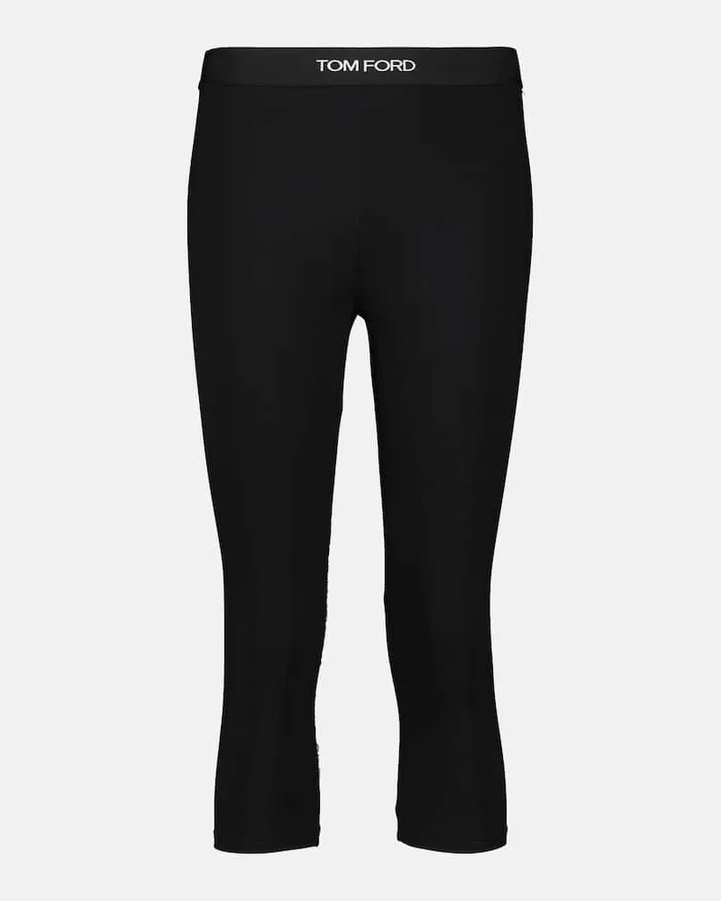 Tom Ford Cropped Leggings aus Jersey Schwarz