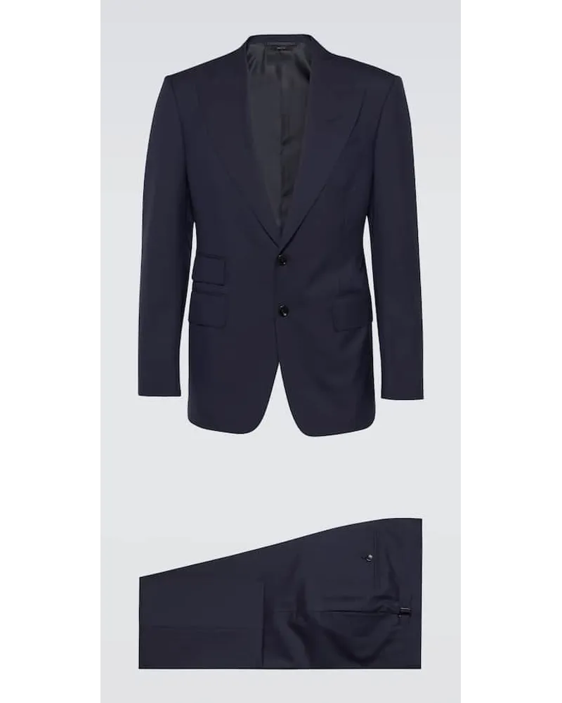 Tom Ford Anzug Shelton aus Wolle Blau