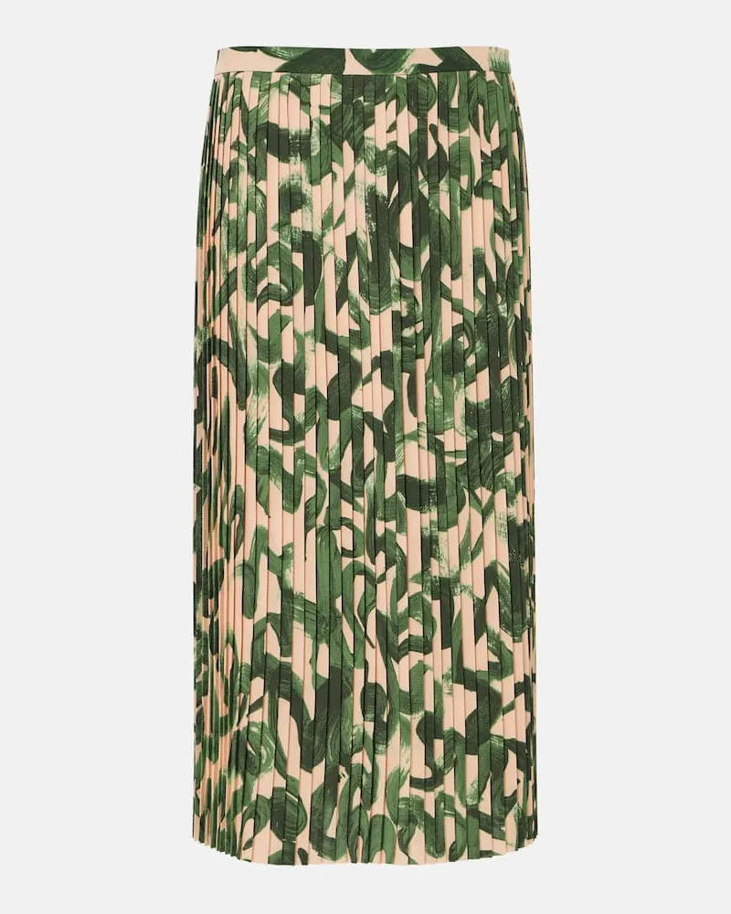 Dries van Noten Bedruckter Midirock Grün